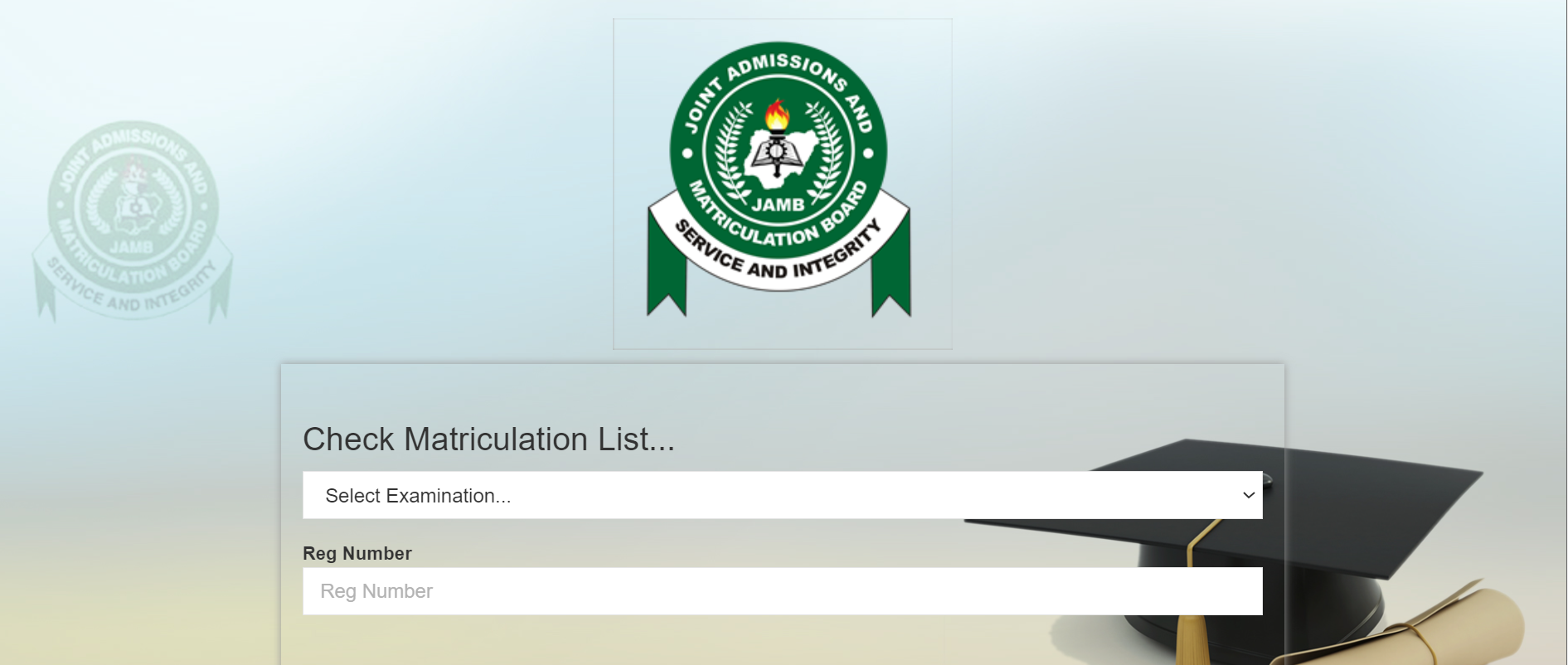 JAMB 2024 Matriculation list portal