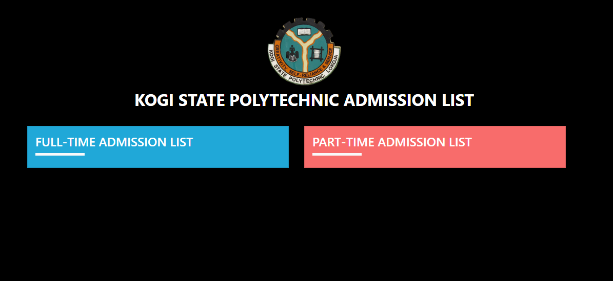 How To Check Kogi Poly Admission List On School Portal